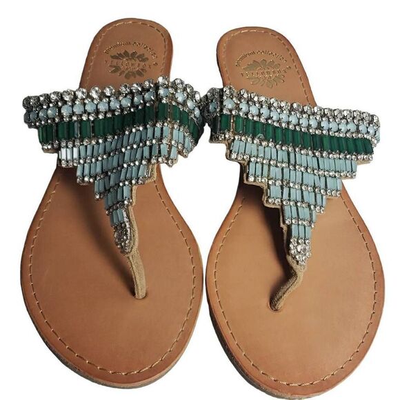Yellowbox Premium Collection Gemstone Flip Flops - Picture 1 of 13